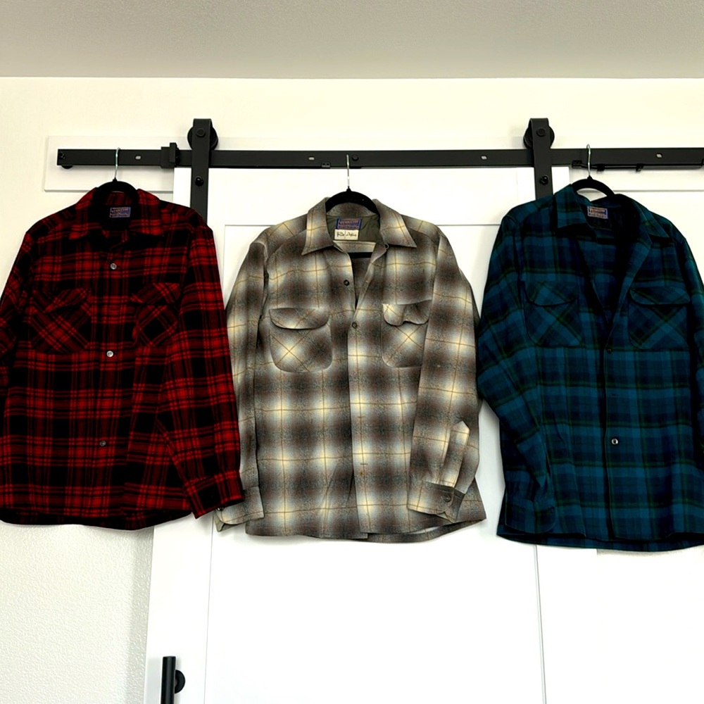 MEN'S PENDLETON PLAID SHIRT - size M bundle of 3